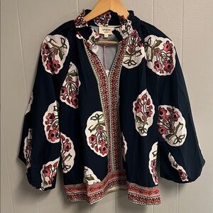 NWT Floral Umgee Top Blouse Shirt Size Large